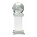 8 1/4 Crystal Globe on Clear Tower